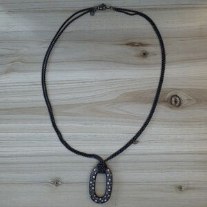 David Yurman Midnight Melange Oval Pendant Necklace